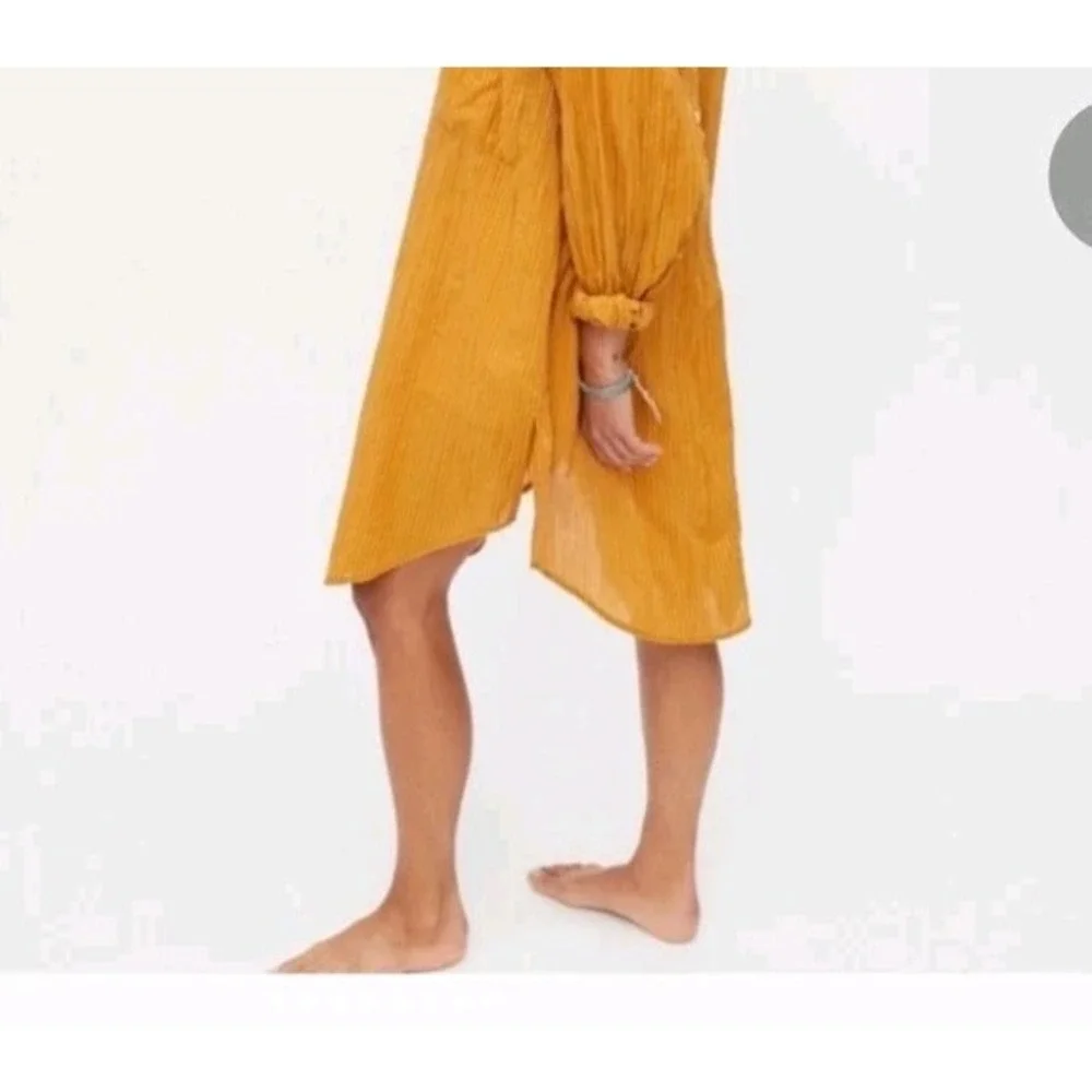 Urban Outfitters Dress SZ L Kennedy Cover UP Sun‎ Cotton Tunic Shirt Yellow #435 - Picture 10 of 13